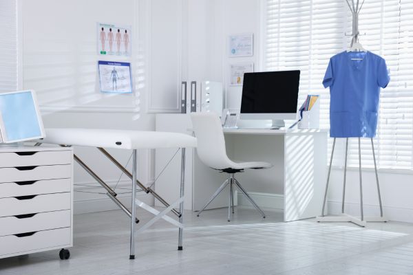 Medical clinic with modern patient rooms