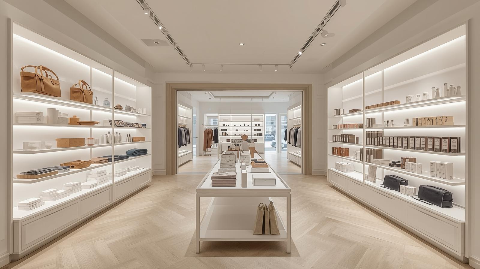 Modern retail space with custom displays